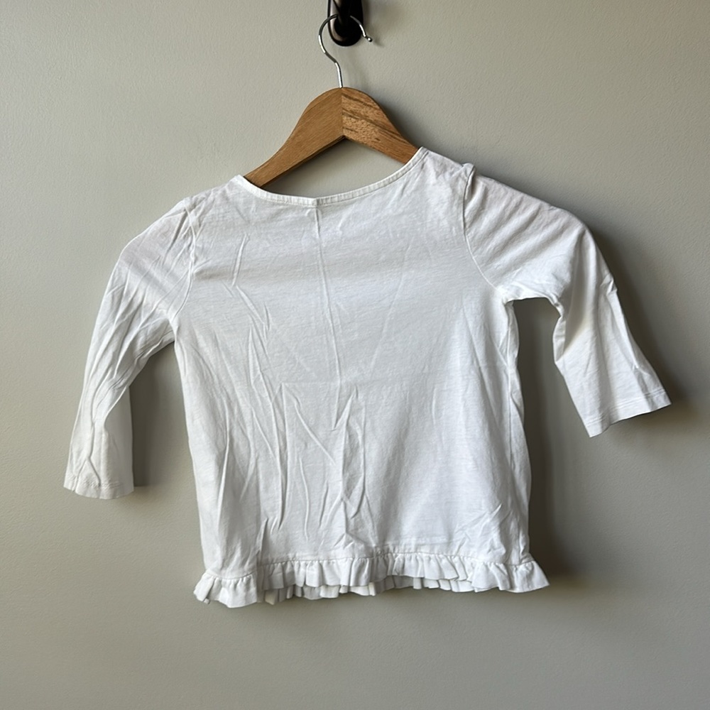 Girl’s Lilly Pulitzer White Casual Cotton Ruffle Hem Shirt S (4-5) - Picture 5 of 6